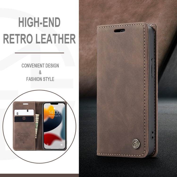 For iPhone 13 mini CaseMe-013 Multifunctional Retro Frosted Horizontal Flip Leather Case with Card Slot & Holder & Wallet (Coffee) - free shipping - PMC Jewellery - Order now!