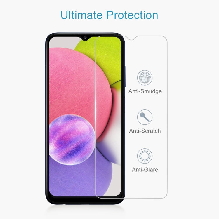 For Samsung Galaxy A03s 50 PCS 0.26mm 9H 2.5D Tempered Glass Film