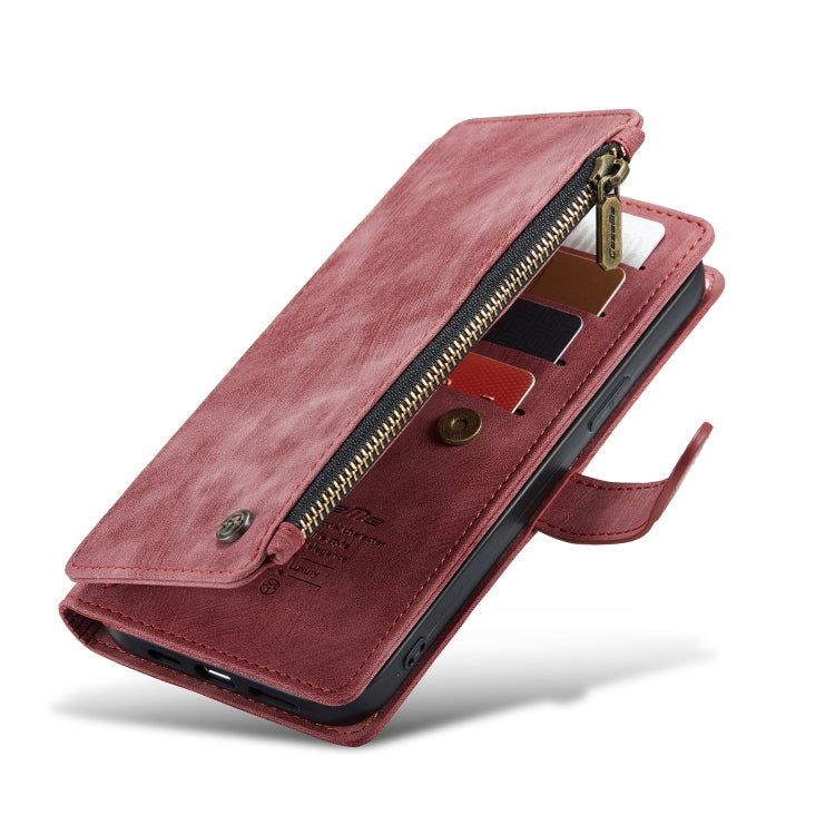 For iPhone 13 Pro Max CaseMe-C30 PU + TPU Multifunctional Horizontal Flip Leather Case with Holder & Card Slot & Wallet & Zipper Pocket (Red) - free shipping - PMC Jewellery - Order now!