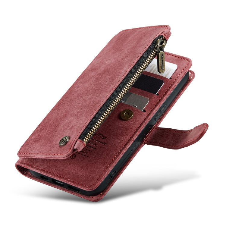For iPhone 13 CaseMe-C30 PU + TPU Multifunctional Horizontal Flip Leather Case with Holder & Card Slot & Wallet & Zipper Pocket(Red) - iPhone 13 Cases by CaseMe | Online Shopping South Africa | PMC Jewellery | Buy Now Pay Later Mobicred