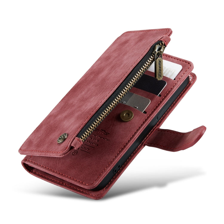 For iPhone 13 mini CaseMe-C30 PU + TPU Multifunctional Horizontal Flip Leather Case with Holder & Card Slot & Wallet & Zipper Pocket (Red) - free shipping - PMC Jewellery - Order now!