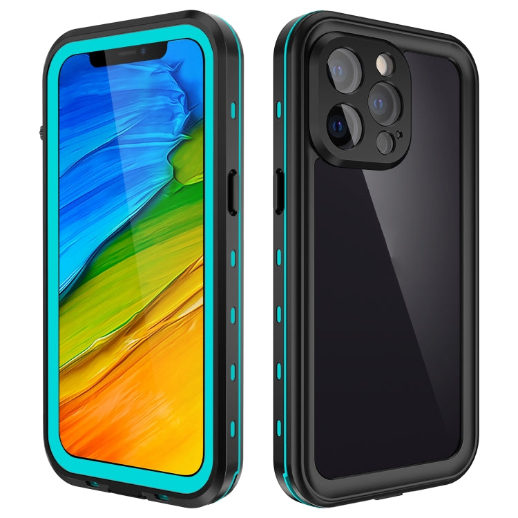 For iPhone 13 Pro RedPepper Transparent Dot Shockproof Water-resistant PC + TPU Protective Case (Blue)