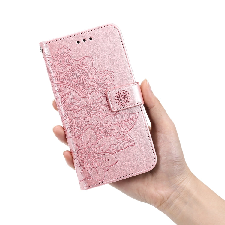 For OPPO Realme GT Master / Realme Q3 Pro 7-petal Flowers Embossing Pattern Horizontal Flip PU Leather Case with Holder & Card Slots & Wallet & Photo Frame(Rose Gold) - Realme Cases by PMC TechLife | Online Shopping South Africa | PMC TechLife | Buy Now Pay Later Mobicred