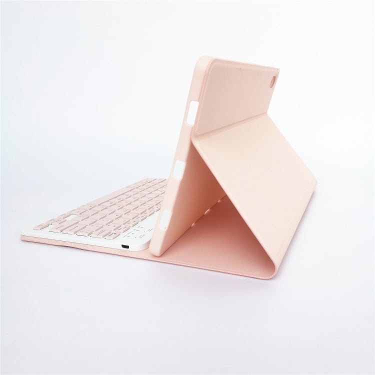 For Lenovo Pad Tab P11 11 inch TB-J606F LX110 Solid Color Detachable Square Keycap Bluetooth Keyboard Leather Tablet Case with Stand(Pink) - Lenovo Keyboard by PMC TechLife | Online Shopping South Africa | PMC TechLife
