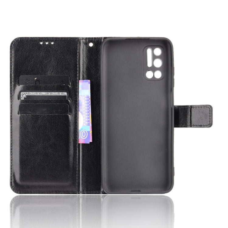 For Doogee N40 Pro Crazy Horse Texture Horizontal Flip Leather Case with Holder & Card Slots & Lanyard(Black)