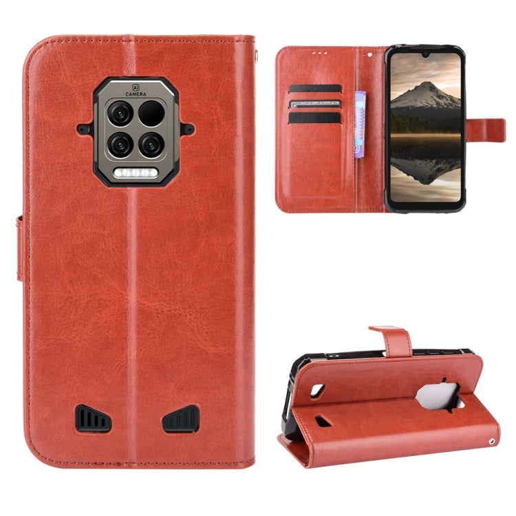 For Doogee S86 / S86 Pro Crazy Horse Texture Horizontal Flip Leather Case with Holder & Card Slots & Lanyard(Brown)
