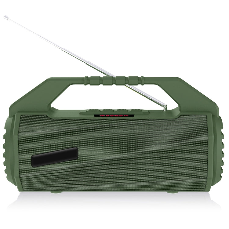 NewRixing NR-4025FM with Screen Outdoor Splash-proof Water Portable Bluetooth Speaker, Support Hands-free Call / TF Card / FM / U Disk(Green)