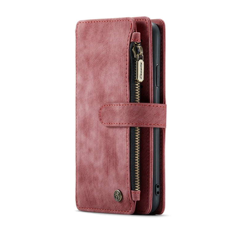 For iPhone XR CaseMe-C30 PU + TPU Multifunctional Horizontal Flip Leather Case with Holder & Card Slot & Wallet & Zipper Pocket(Red)