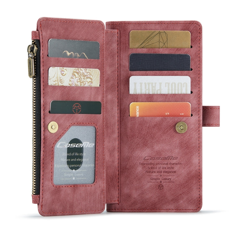 For iPhone XS Max CaseMe-C30 PU + TPU Multifunctional Horizontal Flip Leather Case with Holder & Card Slot & Wallet & Zipper Pocket(Red)
