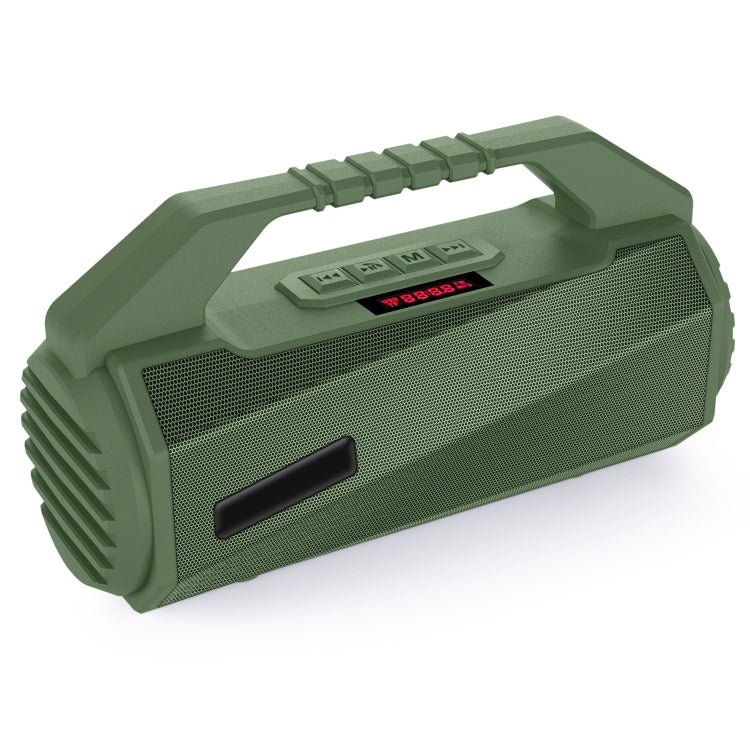 NewRixing NR-4025P with Screen Outdoor Splash-proof Water Portable Bluetooth Speaker, Support Hands-free Call / TF Card / FM / U Disk(Green)