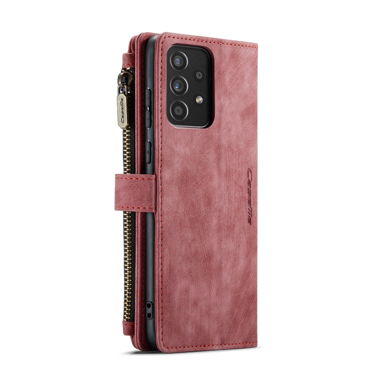 For Samsung Galaxy A52 5G / 4G CaseMe-C30 PU + TPU Multifunctional Horizontal Flip Leather Case with Holder & Card Slot & Wallet & Zipper Pocket(Red)