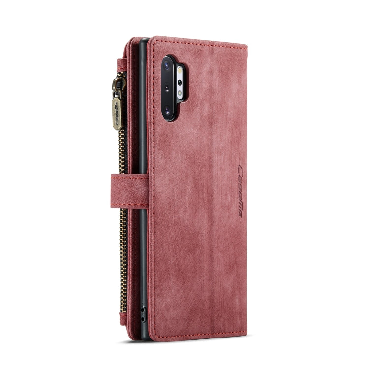 For Samsung Galaxy Note10+ CaseMe-C30 PU + TPU Multifunctional Horizontal Flip Leather Case with Holder & Card Slot & Wallet & Zipper Pocket(Red)