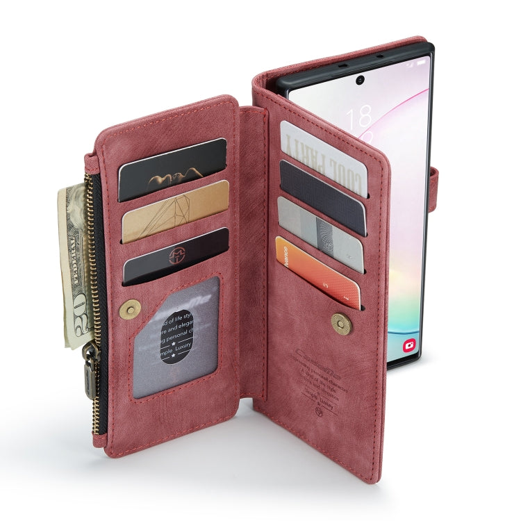 For Samsung Galaxy Note10+ CaseMe-C30 PU + TPU Multifunctional Horizontal Flip Leather Case with Holder & Card Slot & Wallet & Zipper Pocket(Red) - Galaxy Phone Cases by CaseMe | Online Shopping South Africa | PMC Jewellery | Buy Now Pay Later Mobicred