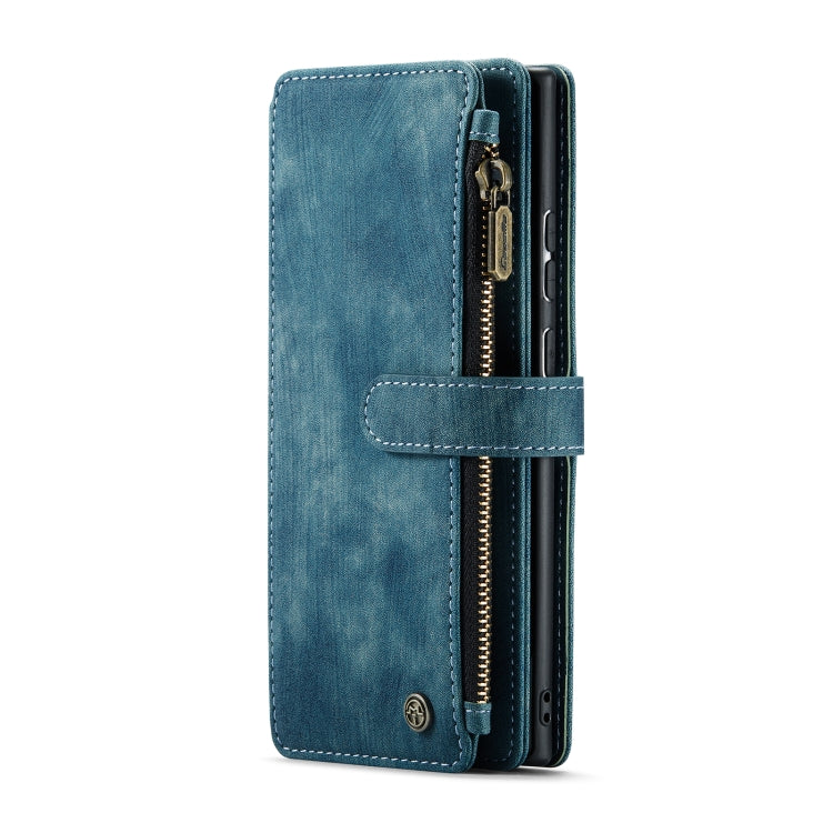 For Samsung Galaxy Note20 Ultra CaseMe-C30 PU + TPU Multifunctional Horizontal Flip Leather Case with Holder & Card Slot & Wallet & Zipper Pocket(Blue)