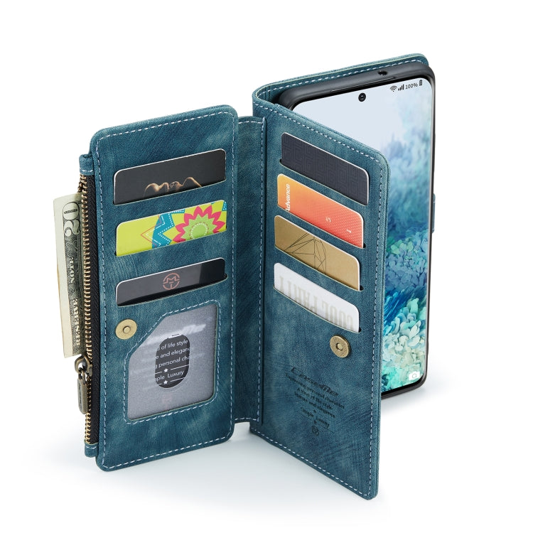 For Samsung Galaxy S20+ 5G CaseMe-C30 PU + TPU Multifunctional Horizontal Flip Leather Case with Holder & Card Slot & Wallet & Zipper Pocket(Blue) - Galaxy Phone Cases by CaseMe | Online Shopping South Africa | PMC Jewellery | Buy Now Pay Later Mobicred