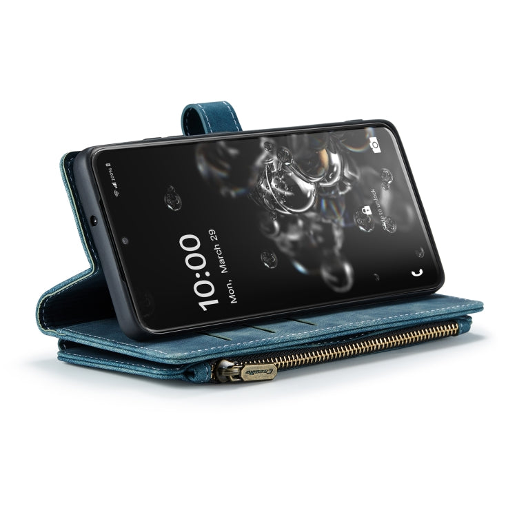 For Samsung Galaxy S20 Ultra 5G CaseMe-C30 PU + TPU Multifunctional Horizontal Flip Leather Case with Holder & Card Slot & Wallet & Zipper Pocket(Blue)