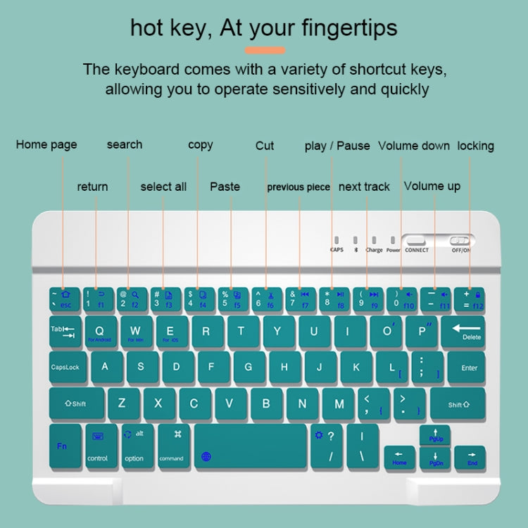 HK006 Square Keys Detachable Bluetooth Keyboard Leather Tablet Case with Holder for iPad mini 6(Dark Green)