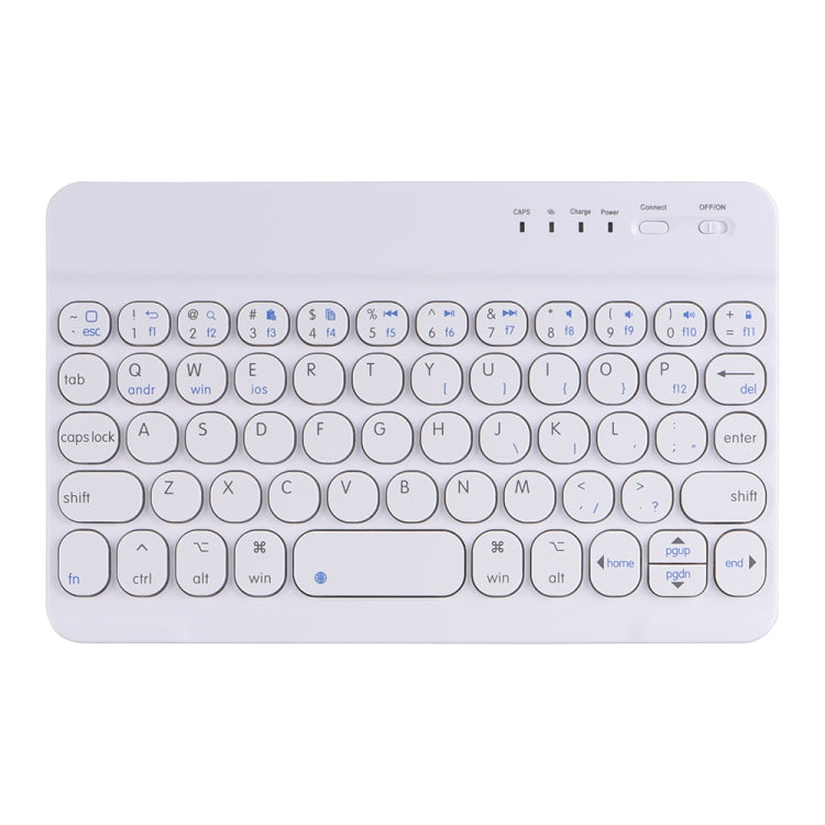 HY006 Round Keys Detachable Bluetooth Keyboard Leather Tablet Case with Holder for iPad mini 6(Light Purple)
