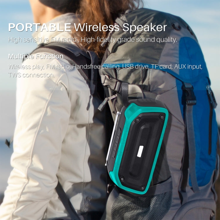 New Rixing NR-906FM TWS Water-resistant Bluetooth Speaker Support Hands-free Call / FM with Handle & Antenna(Red)