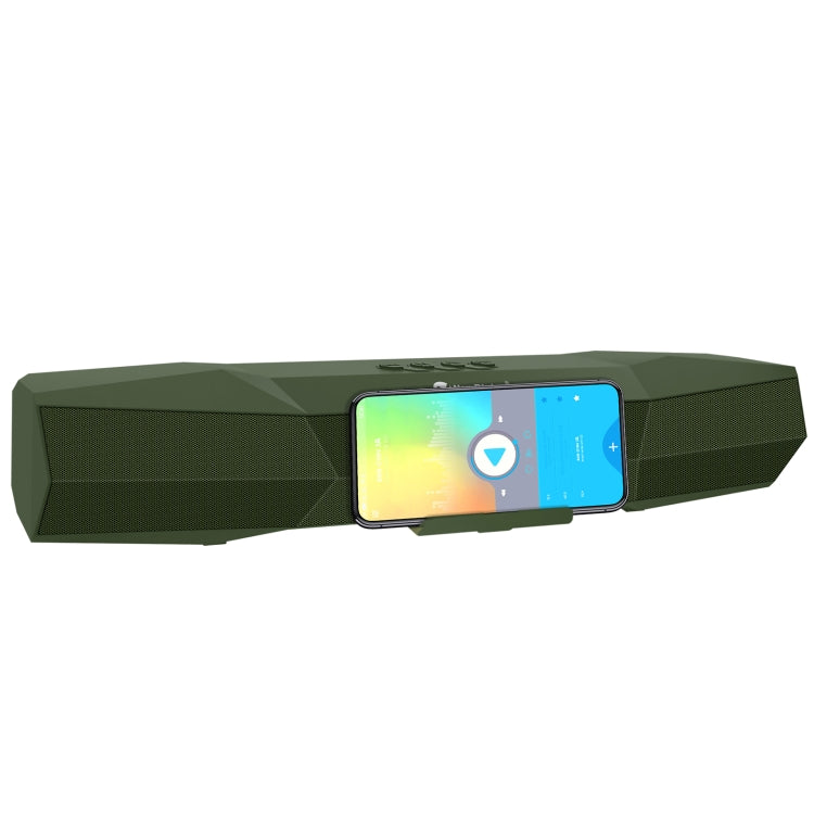 NewRixing NR-7011 Outdoor Portable Bluetooth Speaker with Phone Holder, Support Hands-free Call / TF Card / FM / U Disk(Green) - free shipping - PMC Jewellery - Order now!