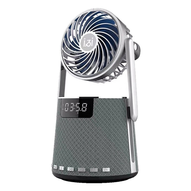 SOAIY K8 Wireless Bluetooth Dual Alarm Clock Speaker with Small Fan(Grey) - by PMC Jewellery | Online Shopping South Africa | PMC Jewellery | Buy Now Pay Later Mobicred
