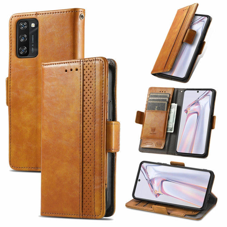 For Blackview A100 CaseNeo Business Splicing Dual Magnetic Buckle Horizontal Flip PU Leather Case with Holder & Card Slots & Wallet(Khaki)