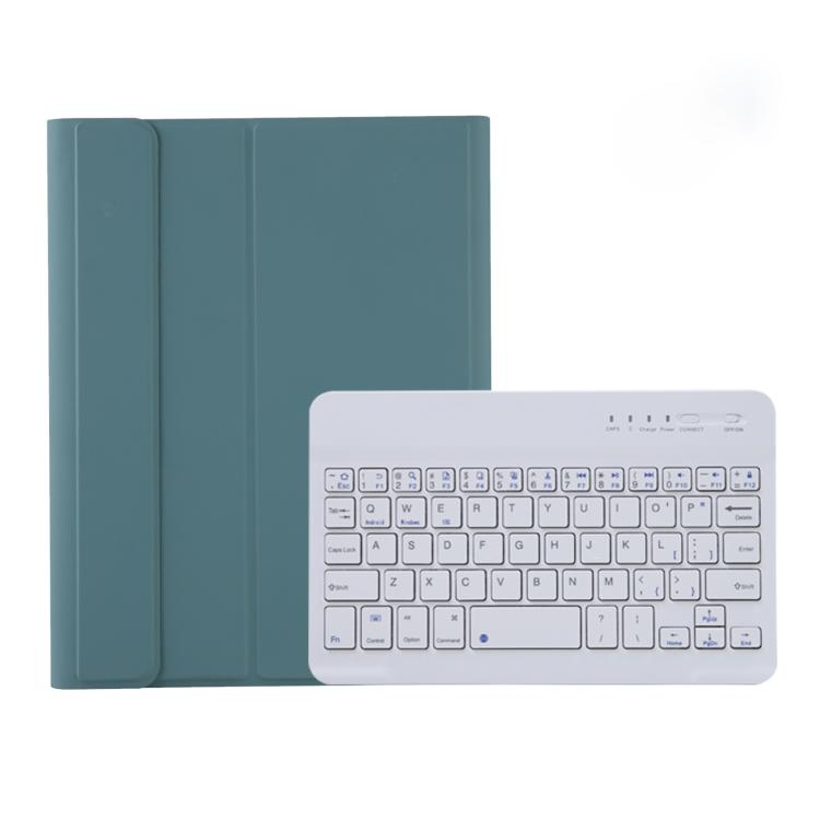 A06B Ultra-thin Detachable Bluetooth Keyboard Leather Case with Pen Slot & Holder for iPad mini 6 / mini 7(Dark Green)