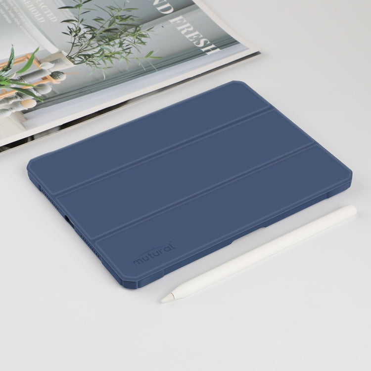 For iPad mini 6 / mini 2024 Mutural Pinyue Series Horizontal Flip Tablet Case with Holder & Pen Slot & Sleep / Wake-up Function(Blue)