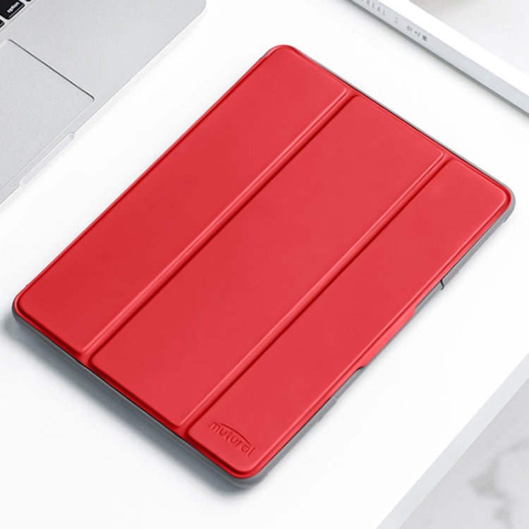 For iPad mini 6 / mini 2024 Mutural Horizontal Flip Tablet Case with Holder & Pen Slot(Red)