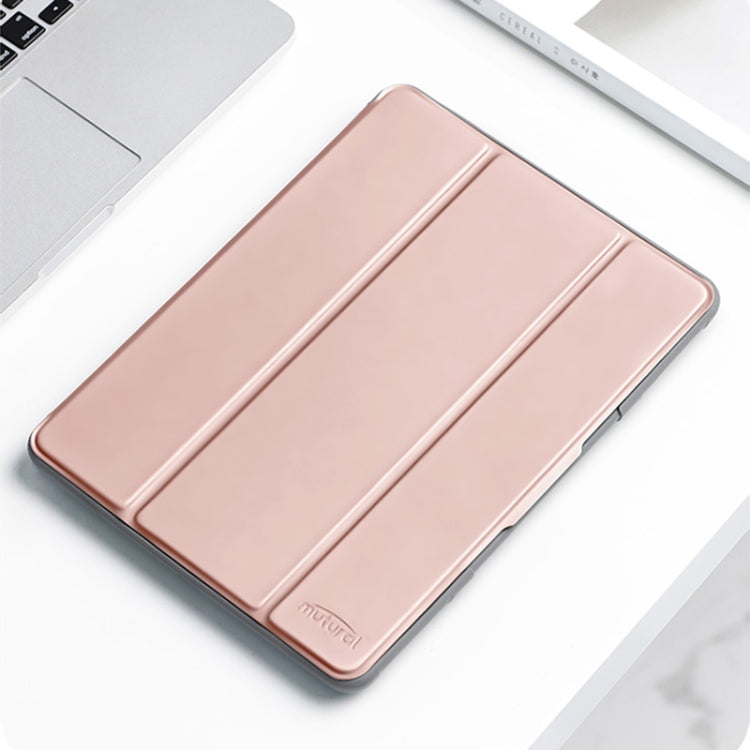 For iPad mini 6 / mini 2024 Mutural Horizontal Flip Tablet Case with Holder & Pen Slot(Rose Gold)