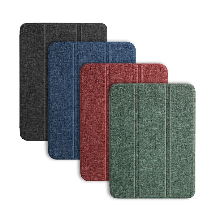 For iPad mini 6 / mini 2024 Mutural YASHI Series Cloth Pattern Texture Horizontal Flip Tablet Case(Green) - free shipping - PMC TechLife - Order now!