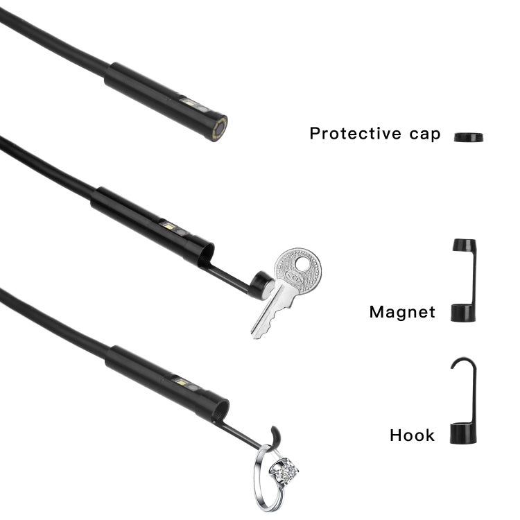 AN100 3 in 1 IP68 Water-resistant USB-C / Type-C + Micro USB + USB Dual Cameras Industrial Digital Endoscope with 9 LEDs, Support Android System, Lens Diameter: 8mm, Length:1m Soft Cable