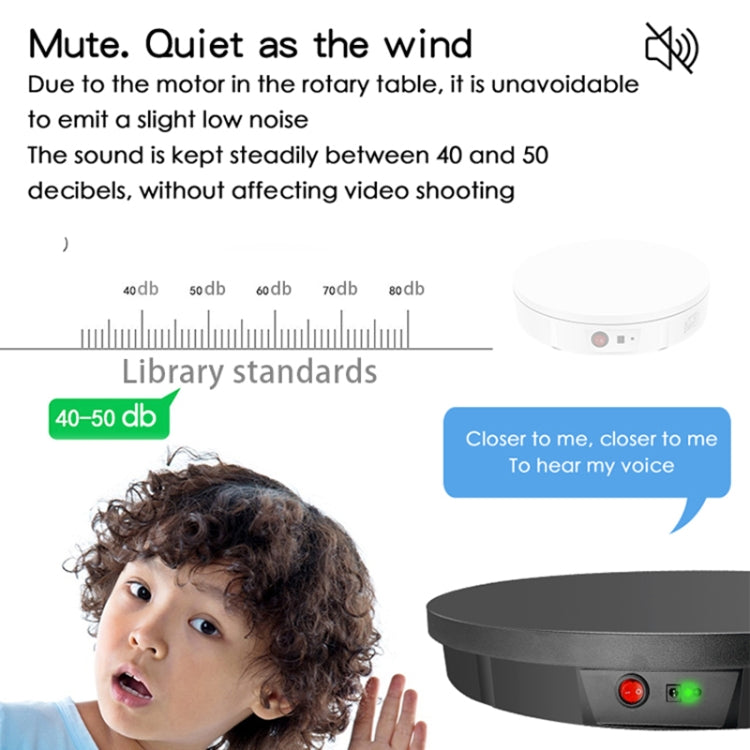 52cm Remote Control Electric Rotating Turntable Display Stand Video Shooting Props Turntable, Charging Power, Power Plug:US Plug(Black) - free shipping - PMC Jewellery - Order now!