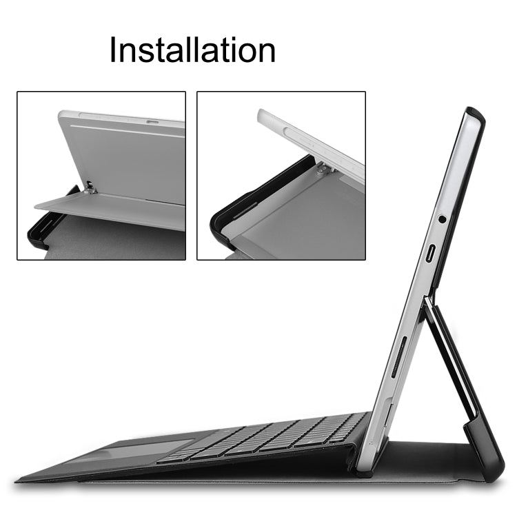 For Microsoft Surface Pro 8 Solid Color Electric Pressed Horizontal Flip Tablet Leather Case with Holder(Grey) - Others by PMC TechLife | Online Shopping South Africa | PMC TechLife | Buy Now Pay Later Mobicred