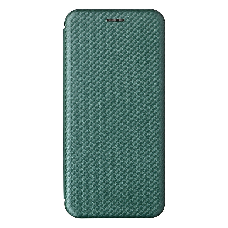 For Blackview Oscal C20 Carbon Fiber Texture Horizontal Flip Leather Phone Case with Card Slot(Green)