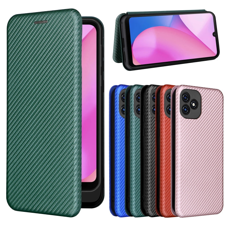 For Blackview Oscal C20 Carbon Fiber Texture Horizontal Flip Leather Phone Case with Card Slot(Green) - More Brand by PMC TechLife | Online Shopping South Africa | PMC TechLife | Buy Now Pay Later Mobicred