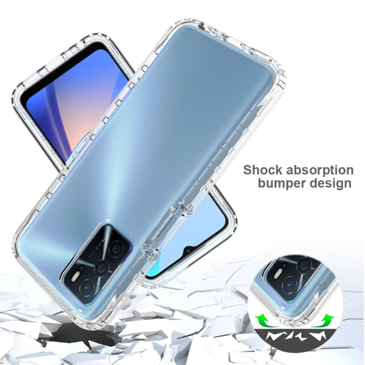 For OPPO A16 Shockproof High Transparency Two-color Gradual Change PC+TPU Candy Colors Phone Protective Case(White) - OPPO Cases by PMC TechLife | Online Shopping South Africa | PMC TechLife | Buy Now Pay Later Mobicred