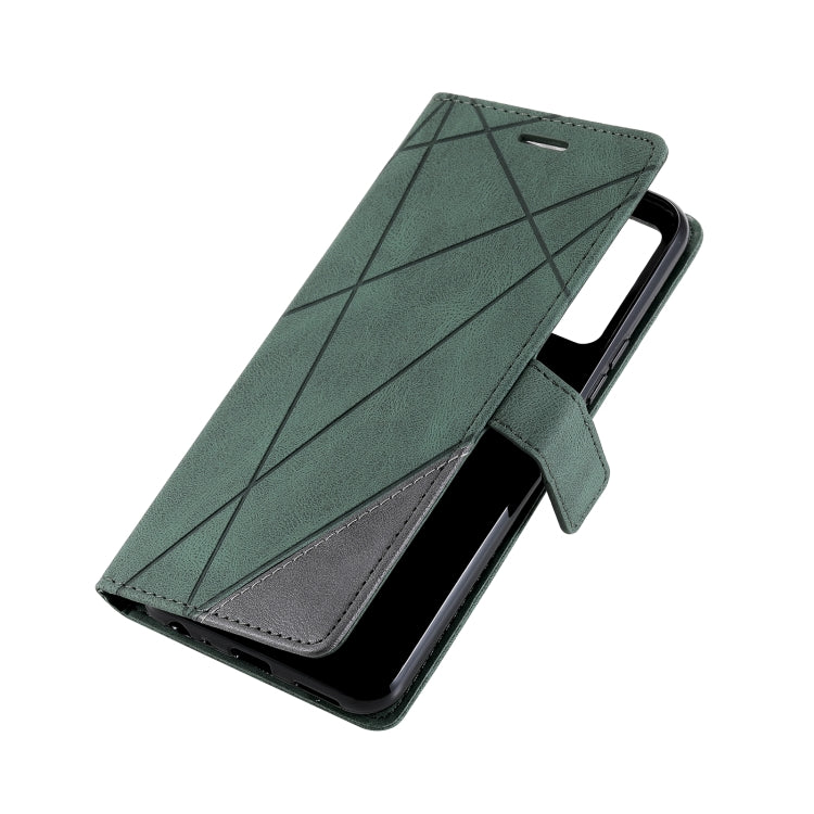 For vivo Y72 5G / Y52 5G / iQOO Z3 Skin Feel Splicing Horizontal Flip Leather Phone Case(Green) - vivo Cases by PMC TechLife | Online Shopping South Africa | PMC TechLife | Buy Now Pay Later Mobicred