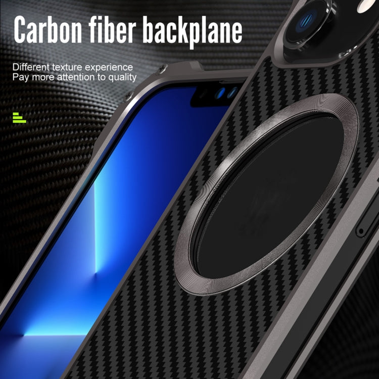 For iPhone 12 R-JUST RJ51 Hollow Shockproof Metal Protective Phone Case (Dark Grey)