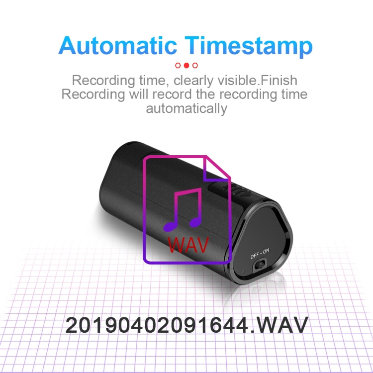 Q51 Intelligent HD Noise Reduction Remote Voice Control Recorder, Capacity:16GB(Black)