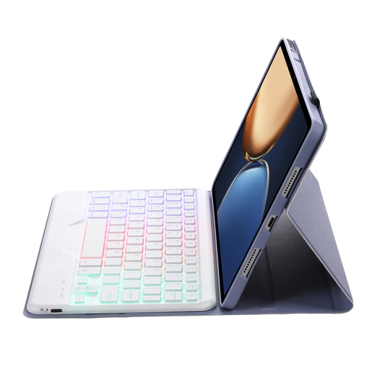 AHV7-BS Lambskin Texture Tri-color Backlight Bluetooth Keyboard Leather Tablet Case For Honor Tablet V7 Pro(Purple) - Huawei Keyboard by PMC TechLife | Online Shopping South Africa | PMC TechLife