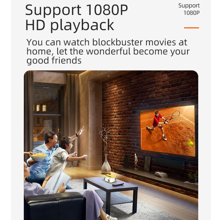 T20 320x240 400 Lumens Portable Home Theater LED HD Digital Projector, Same Screen Version, EU Plug(Black White)