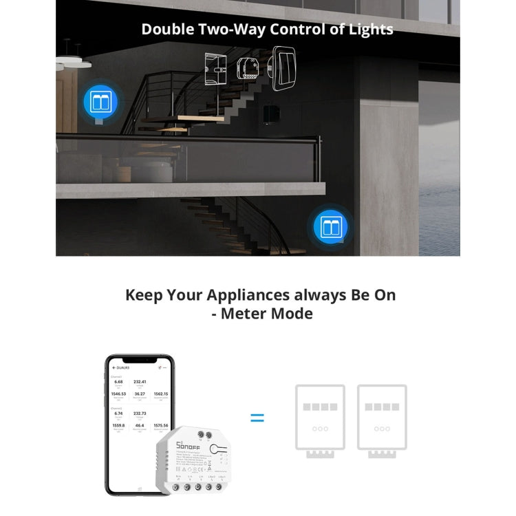 Sonoff DUALR3 Dual Ways Control WiFi Smart Switch Module - free shipping - PMC Jewellery - Order now!