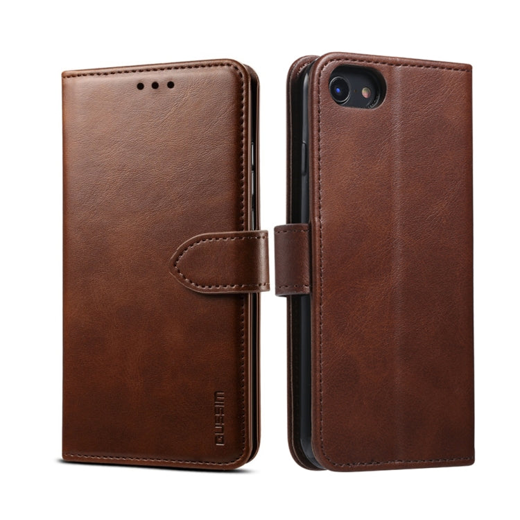 For iPhone 8 / 7 GUSSIM Magnetic Horizontal Flip Leather Case with Holder & Card Slots & & Wallet(Brown) - More iPhone Cases by GUSSIM | Online Shopping South Africa | PMC Jewellery