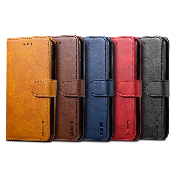 For iPhone 8 / 7 GUSSIM Magnetic Horizontal Flip Leather Case with Holder & Card Slots & & Wallet(Brown)