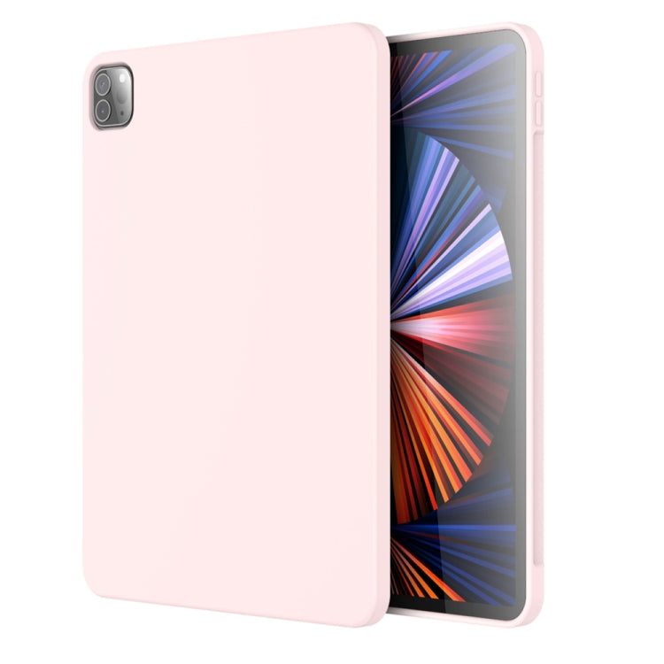 For iPad Pro 11 inch 2022 / 2021 / 2020 Mutural Silicone Microfiber Tablet Case(Pink)