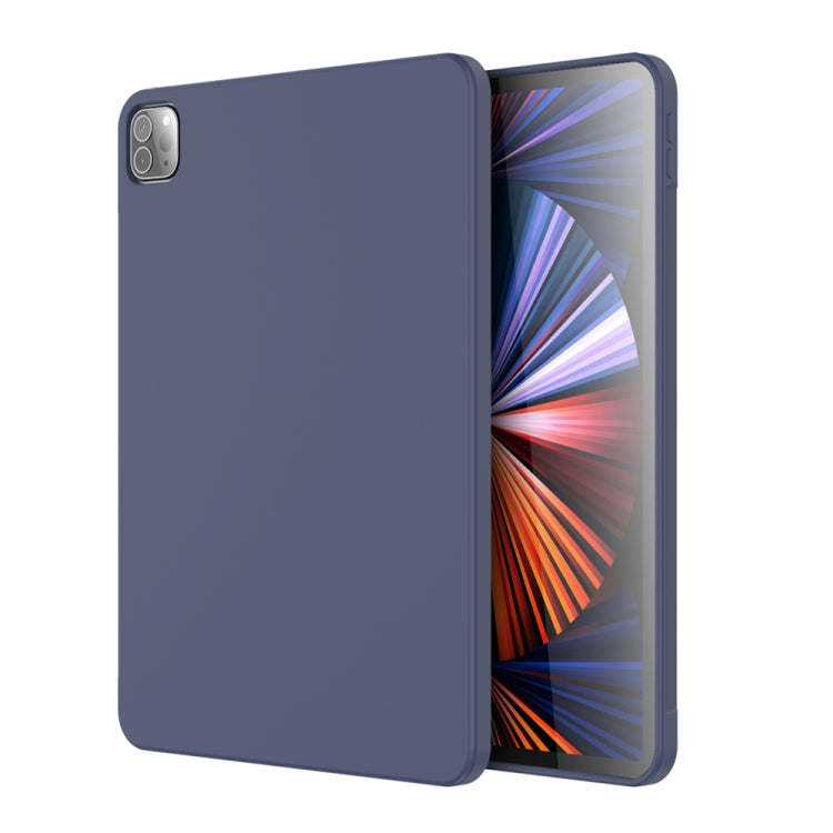For iPad Pro 12.9 inch 2022 / 2021 / 2020 Mutural Silicone Microfiber Tablet Case(Midnight Blue)