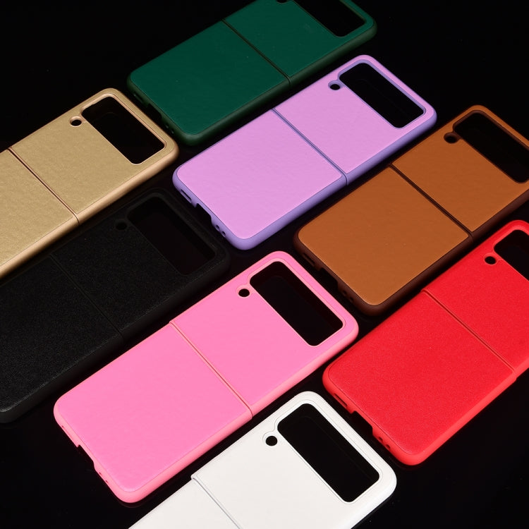 For Samsung Galaxy Z Flip3 5G Plain Texture Phone Case(Purple) - Galaxy Phone Cases by PMC TechLife | Online Shopping South Africa | PMC TechLife