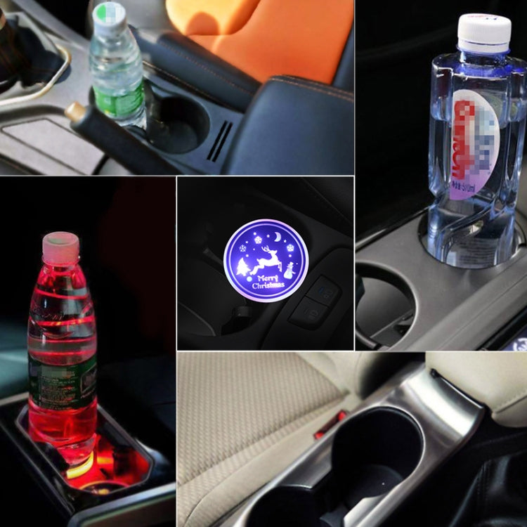 Car AcrylicColorful USB Charger Water Cup Groove LED Atmosphere Light(Christmas) - Car Drink Holders by PMC TechLife | Online Shopping South Africa | PMC TechLife | Buy Now Pay Later Mobicred