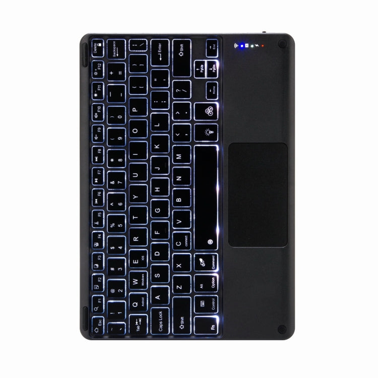 H-109CS Touch Backlight Bluetooth Keyboard Leather Case with Rear Three-fold Holder For iPad Pro 11 inch 2021 & 2020 & 2018 / Air 2020 10.9(Dark Night Green)